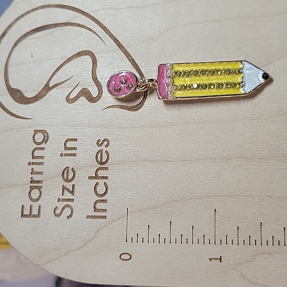 🔥LAST PAIR🔥 Embellished Pencil Drop Earrings - Picture 4 of 5